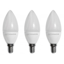 OPTONICA LED λάμπα Candle C37 1420, 6W, 4500K, E14, 480lm, 3τμχ