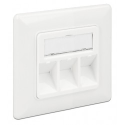 DELOCK Wall Outlet για Keystone 86194, 3 Port
