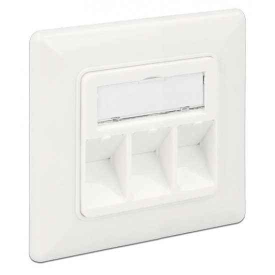 DELOCK Wall Outlet για Keystone 86194, 3 Port