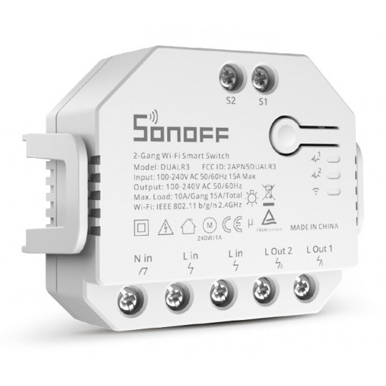 SONOFF smart διακόπτης DUALR3, 2-Gang, WiFi, 15A, λευκός SONOFF smart διακόπτης DUALR3, 2-Gang, WiFi, 15A, λευκός