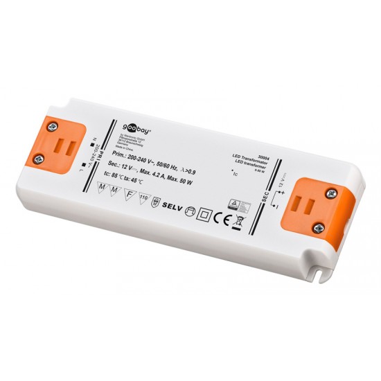 GOOBAY μετασχηματιστής LED 30004, 12V, 50W, IP20