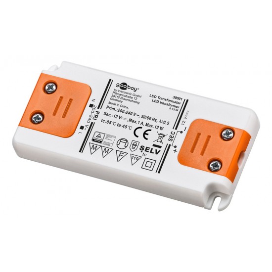 GOOBAY μετασχηματιστής LED 30001, 12V, 12W, IP20