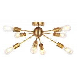 POWERTECH φωτιστικό οροφής HLL-0061, 8x E27, 32x53cm, μεταλλικό, χρυσό