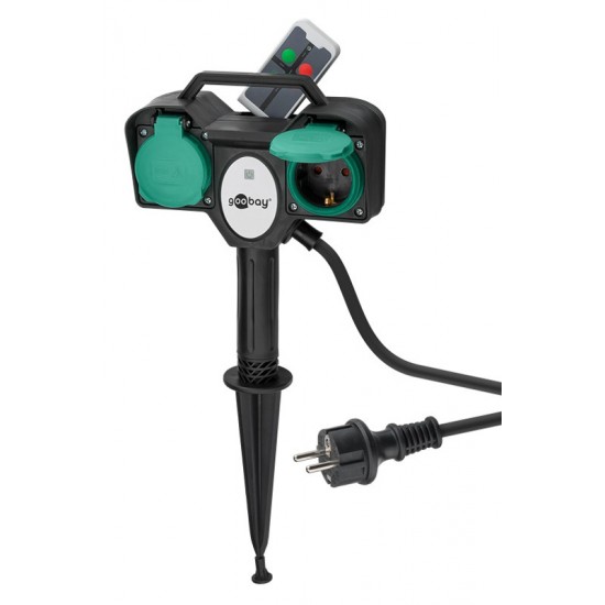 GOOBAY πολύπριζο ρεύματος κήπου 76779, 2x schuko, 16A, IP44, 2m, μαύρος GOOBAY πολύπριζο ρεύματος κήπου 76779, 2x schuko, 16A, IP44, 2m, μαύρος