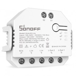 SONOFF smart διακόπτης DUALR3 Lite, 2-Gang, Wi-Fi, 15A, λευκός
