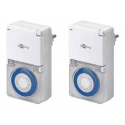 GOOBAY μηχανικός χρονοδιακόπτης ρεύματος 55547, IP44, 16A, λευκός, 2τμχ