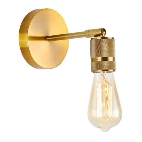 POWERTECH φωτιστικό τοίχου HLL-0091, E27, μεταλλικό, χρυσό