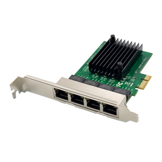 POWERTECH κάρτα επέκτασης PCIe σε 4x RJ45 GbE ST708, RTL8111F & ASM1184 POWERTECH κάρτα επέκτασης PCIe σε 4x RJ45 GbE ST708, RTL8111F & ASM1184