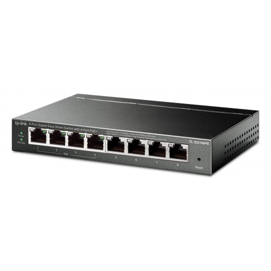 TP-LINK Easy Smart Switch TL-SG108PE, 8-Port Gbit, 4-Port PoE, Ver. 5.0 TP-LINK Easy Smart Switch TL-SG108PE, 8-Port Gbit, 4-Port PoE, Ver. 5.0