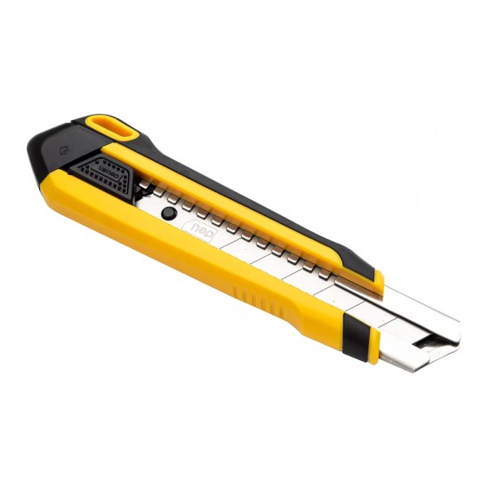 DELI πλαστικό κοπίδι με ασφάλεια DL025, 25mm, κίτρινο DELI πλαστικό κοπίδι με ασφάλεια DL025, 25mm, κίτρινο