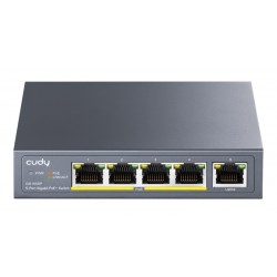 CUDY PoE+ switch GS1005P, 5-port 10/100/1000Mbps PoE+, 60W