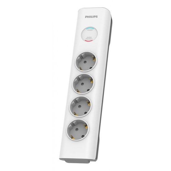 PHILIPS πολύπριζο ασφαλείας SPN7040WA, 4x schuko 16A, 2m, λευκό PHILIPS πολύπριζο ασφαλείας SPN7040WA, 4x schuko 16A, 2m, λευκό