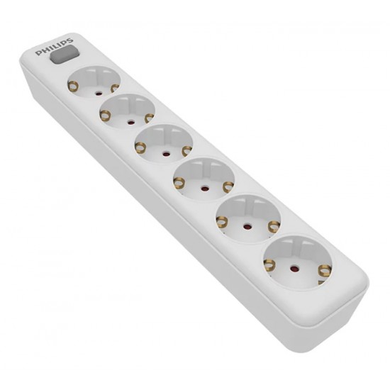 PHILIPS πολύπριζο SPN1162WA, 6x schuko 16A, 2m, λευκό PHILIPS πολύπριζο SPN1162WA, 6x schuko 16A, 2m, λευκό