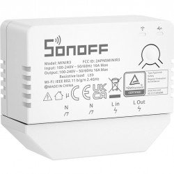 SONOFF smart διακόπτης MINIR3, 1-Gang, Wi-Fi, 16A, λευκός