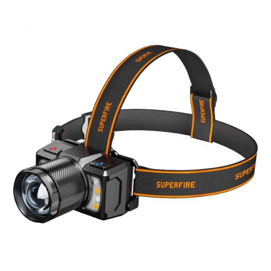SUPFIRE φακός κεφαλής HL25, αισθητήρας κίνησης, zoom, 15W 700lm, 2400mAh