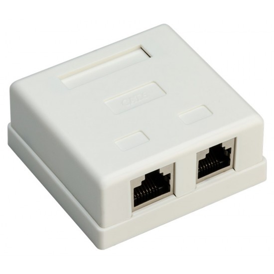 GOOBAY επιτοίχια πρίζα δικτύου 77635, 2 θύρες RJ45, CAT 6 STP, λευκή GOOBAY επιτοίχια πρίζα δικτύου 77635, 2 θύρες RJ45, CAT 6 STP, λευκή