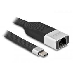 DELOCK καλώδιο USB-C σε RJ45 86936, 10/100/1000Mbps, 15cm, μαύρο