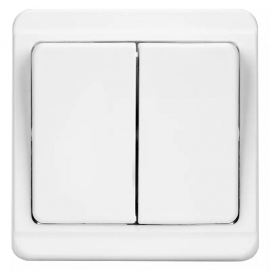 TESLA STROPKOV διακόπτης κομμυτατέρ Standard A0214, διπλός, λευκός