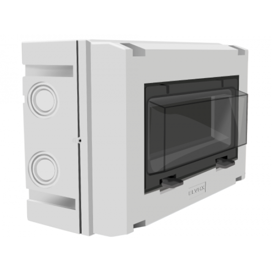 CT8G | ΕΞΩΤ/ΚΟΣ ΠΙΝΑΚΑΣ Διαφανές Πόρτα/1Σειρά/8 Ασφ/ΙΡ55  215x175x114mm/με ουδέτερο