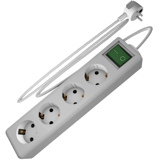 3344.1,5 | ΠΟΛΥΠΡΙΖΟ ME KAΛΩΔΙΟ 1,5mt & ΔΙΑΚΟΠΤΗ 4 ΕΞΟΔΟΙ