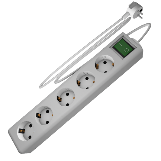 3345.1,5 | ΠΟΛΥΠΡΙΖΟ ME KAΛΩΔΙΟ 1,5mt & ΔΙΑΚΟΠΤΗ 5 ΕΞΟΔΟΙ