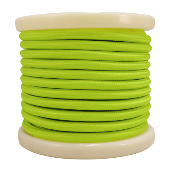 EL330003 | Textile Cable 2x0.75mm²- ρολό 10mt - ΠΡΑΣΙΝΟ ΦΩΣΦΟΡΙΖΕ