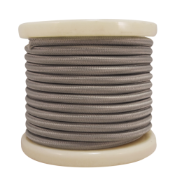 EL330010 | Textile Cable 2x0.75mm²- ρολλό 10mt - Ανοιχτό Γκρί