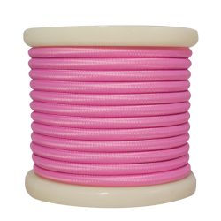 EL330025 | Textile Cable 2x0.75mm²- ρολό 10mt – Ροζ