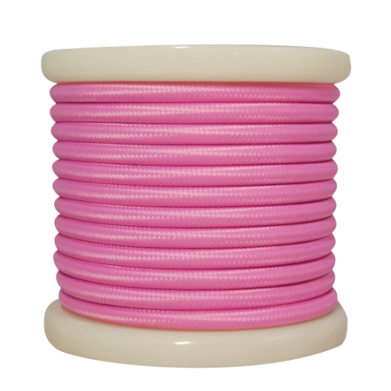 EL330025 | Textile Cable 2x0.75mm²- ρολό 10mt – Ροζ