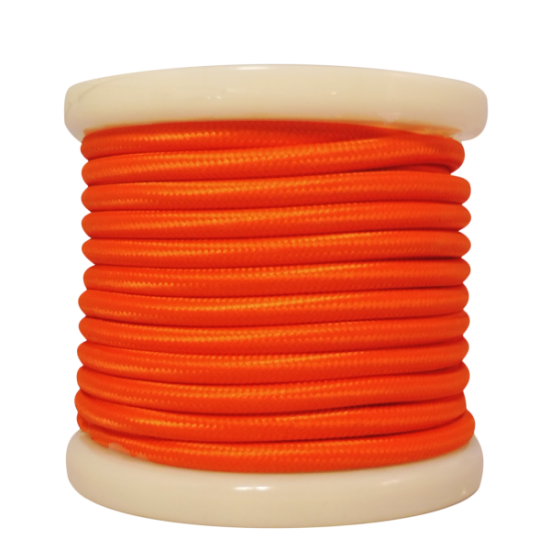 EL330026 | Textile Cable 2x0.75mm²- ρολλό 10mt – Πορτοκαλί Γυαλιστερό