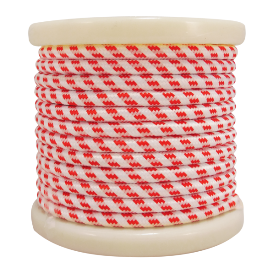 EL330040 | Textile Cable 2x0.75mm²- ρολλό 10mt - Λευκό και κόκκινο