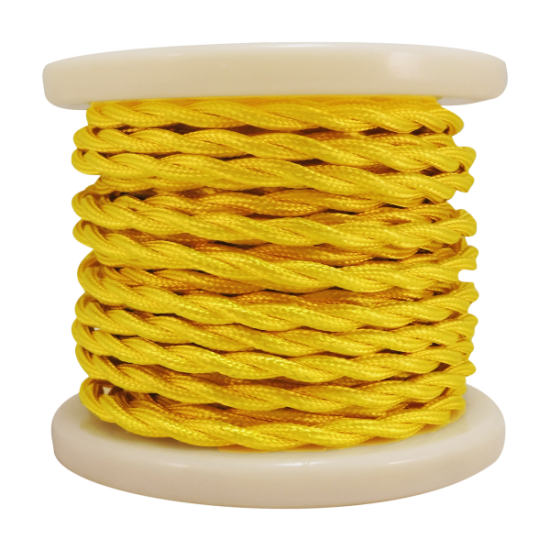 EL338002 | Textile Cable Τwist 2x0.75mm²- ρολλό 10mt – ΚΙΤΡΙΝΟ