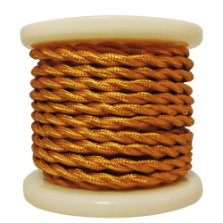 EL338003 | Textile Cable Τwist 2x0.75mm²- ρολλό 10mt – ΧΡΥΣΟ ΓΥΑΛΙΣΤΕΡΟ