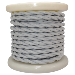 EL338005 | Textile Cable Τwist 2x0.75mm²- ρολλό 10mt – ΓΚΡΙ