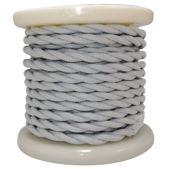 EL338005 | Textile Cable Τwist 2x0.75mm²- ρολλό 10mt – ΓΚΡΙ
