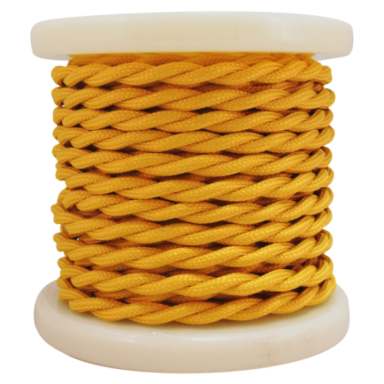 EL338013 | Textile Cable Τwist 2x0.75mm²- ρολλό 10mt – KIΤΡΙΝΟ ΣΚΟΥΡΟ