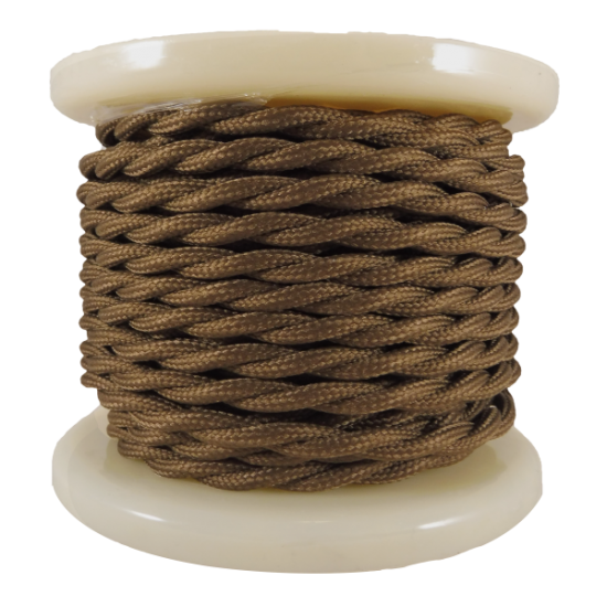 EL338015 | Textile Cable Τwist 2x0.75mm²- ρολλό 10mt – ΚΑΦΕ