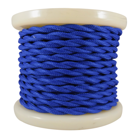 EL338025 | Textile Cable Τwist 2x0.75mm²- ρολλό 10mt – Μπλέ