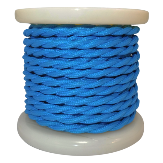 EL338024 | Textile Cable Τwist 2x0.75mm²- ρολλό 10mt – Μπλέ ανοιχτό