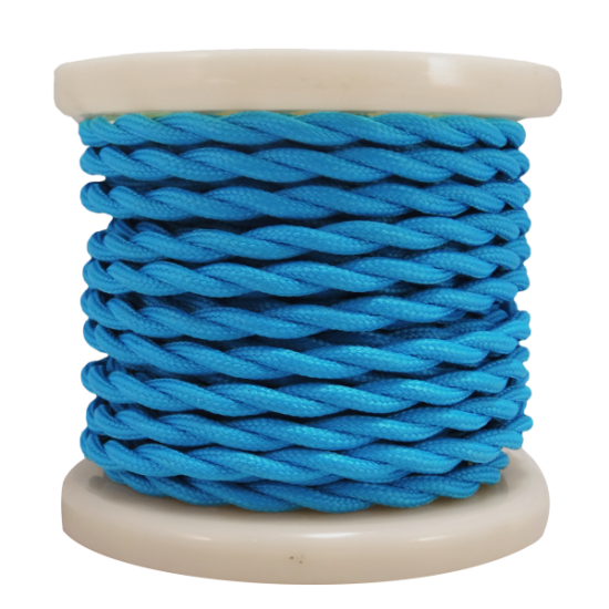 EL338023  | Textile Cable Τwist 2x0.75mm²- ρολλό 10mt – Γαλ'αζιο Στριφτό