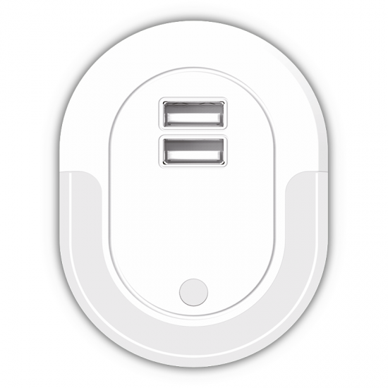 EL130801 | LED Night Light Sensor+2xUSB 5V 2.1A|0.5W|3000k|12lm|{enjoysimplicity}™