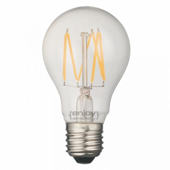 EL827005 | LED FILLAMENT CLEAR A60-6|6W Ε27|2700k|700lm|Nondim|{enjoysimplicity}™