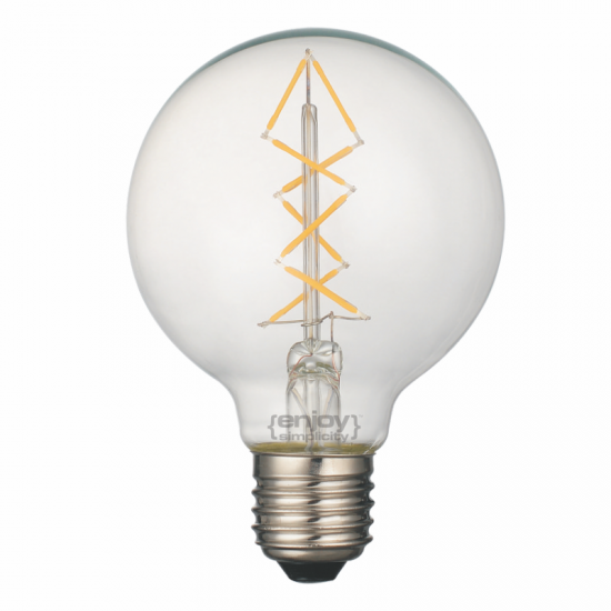 EL827010 | LED FILLAMENT CLEAR G80-8|3W Ε27|2700k|350lm|Non-Dim{enjoysimplicity}™