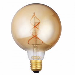 EL822106 | LED FILLAMENT DIM Amber Glass G125|5W Ε27|2200k|250lm|{enjoysimplicity}™