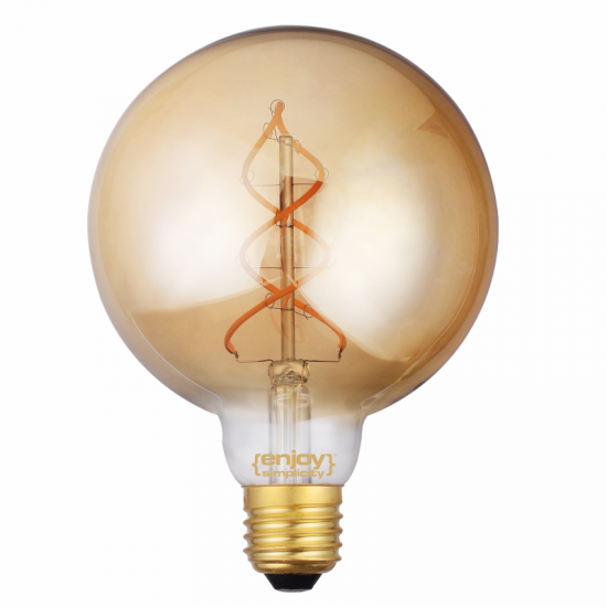 EL822106 | LED FILLAMENT DIM Amber Glass G125|5W Ε27|2200k|250lm|{enjoysimplicity}™