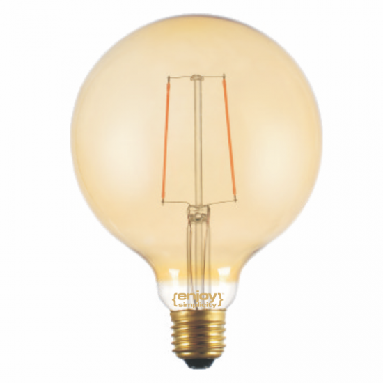 EL822111 | LED FILLAMENT DIM Amber Glass G125-2|2.5W Ε27|2200k|200lm|{enjoysimplicity}™