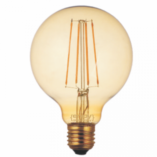 EL822113 | LED FILLAMENT DIM Amber Glass G95-4|4W Ε27|2200k|380lm|{enjoysimplicity}™