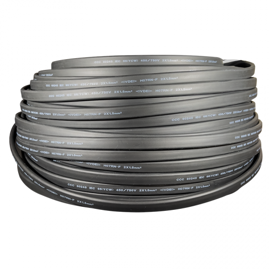 2918 | H07RN-F Πλακέ καλώδιο γιρλάντας 2x1.5mm² Μαύρο 2918 | H07RN-F Πλακέ καλώδιο γιρλάντας 2x1.5mm² Μαύρο