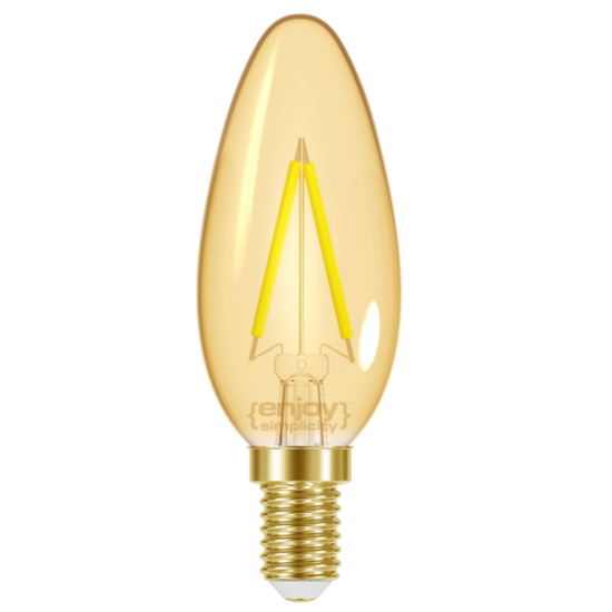 EL825603 | LED FILLAMENT AMBER|B35 2W(>28w) E14|2000k|180lm|{enjoysimplicity}™