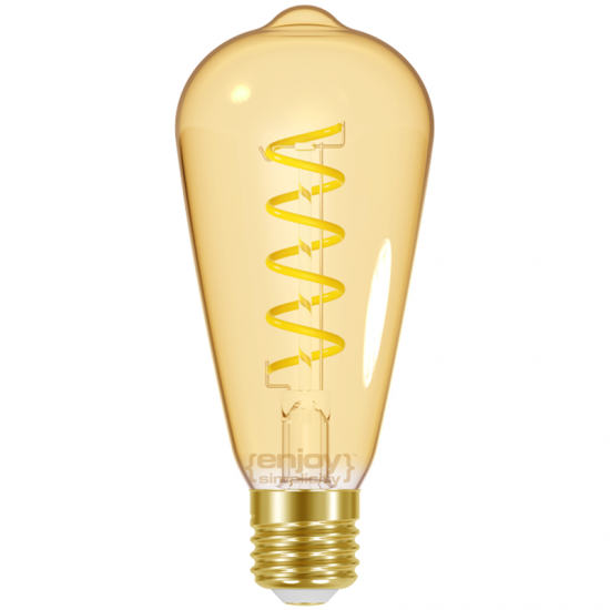 EL825202 | LED FILLAMENT SPIRAL AMBER|ST64 4.8W(>32w) E27|2000k|350lm|{enjoysimplicity}™ EL825202 | LED FILLAMENT SPIRAL AMBER|ST64 4.8W(>32w) E27|2000k|350lm|{enjoysimplicity}™